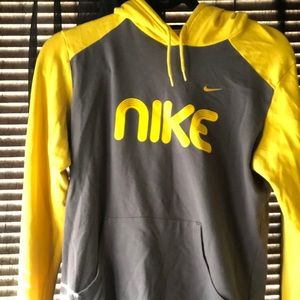 Yellow and Grey Nike Hoodie